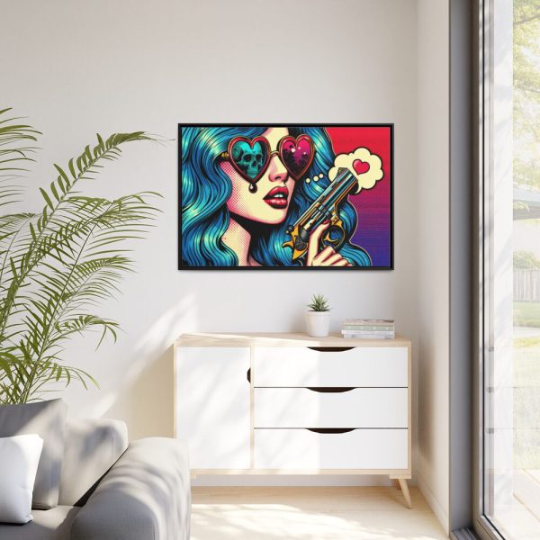 88289-453.jpg Girl With the Gun Framed Canvas