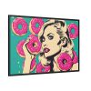 88289-460.jpg Pop Art Woman With Pink Donuts Framed Canvas