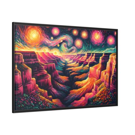 Grand Canyon Under Starry Night Framed Canvas
