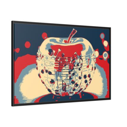 Pop Art Apple Framed Canvas