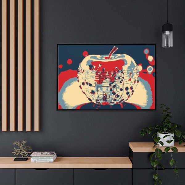 Pop Art Apple Framed Canvas