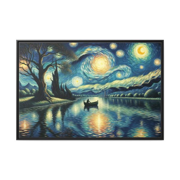 88289-51.jpg Men On the Boat in the Night Framed Canvas