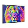 Lion's Splendor Pop Art Framed Canvas