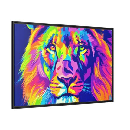 Lion's Splendor Pop Art Framed Canvas