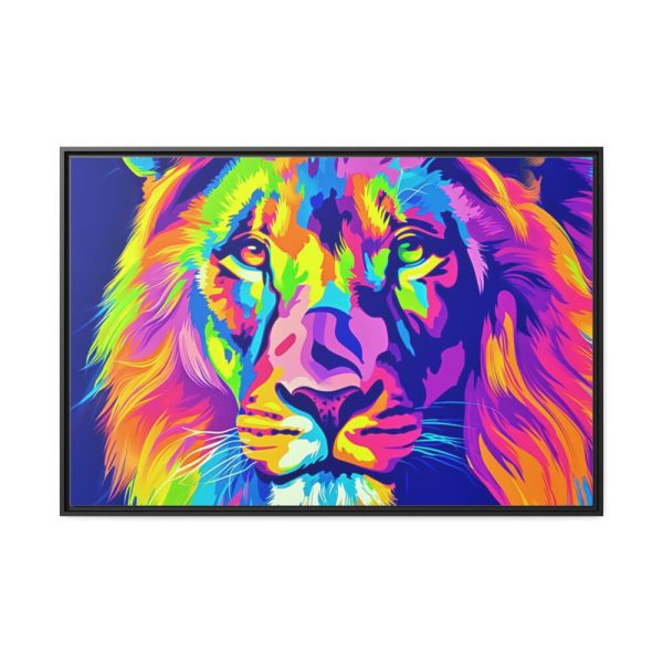 Lion's Splendor Pop Art Framed Canvas