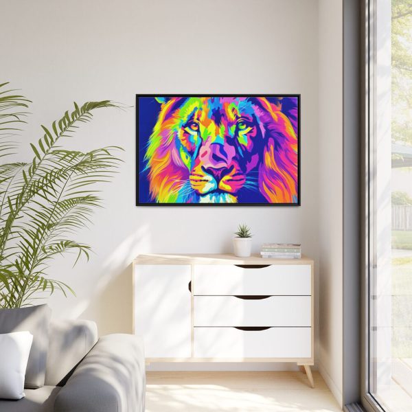 Lion's Splendor Pop Art Framed Canvas