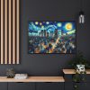 88289-59.jpg Tokyo With a Swirling Star-Filled Sky Framed Canvas