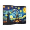 88289-60.jpg Eiffel Tower Under Starry Night Sky Framed Canvas