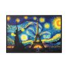 88289-61.jpg Eiffel Tower Under Starry Night Sky Framed Canvas