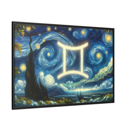 Zodiac Sign of Gemini Framed Canvas