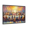88289-75.jpg Modern-Day People At Long Table in Contemporary Setting Framed Canvas