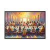 88289-76.jpg Modern-Day People At Long Table in Contemporary Setting Framed Canvas