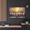 88289-79.jpg Modern-Day People At Long Table in Contemporary Setting Framed Canvas