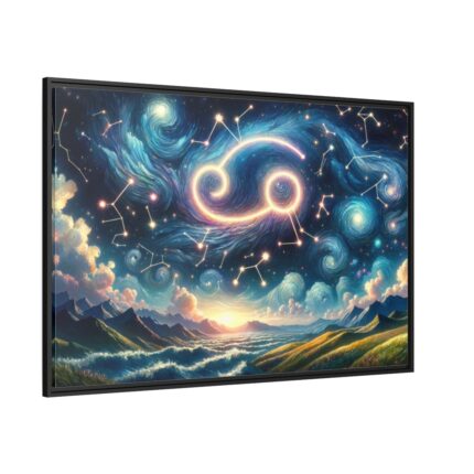 Zodiac Sign of Cancer Framed Canvas