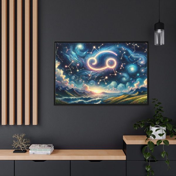 Zodiac Sign of Cancer Framed Canvas