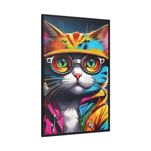 Cat Pop Art Illustration Graffiti II Framed Canvas