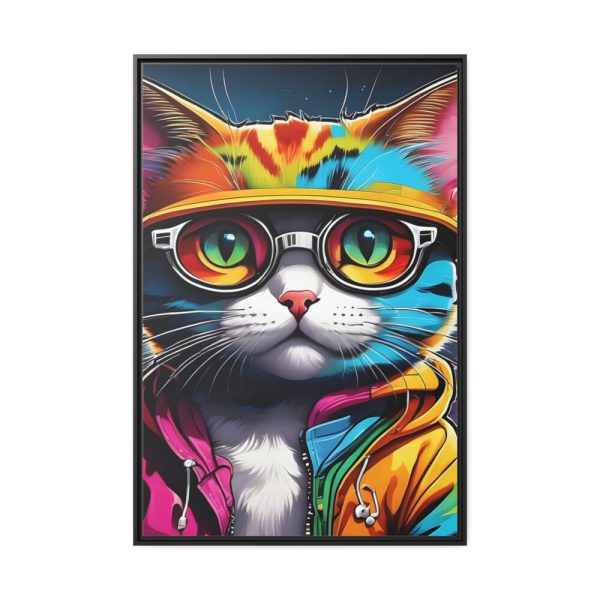 Cat Pop Art Illustration Graffiti II Framed Canvas