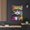 Cat Pop Art Illustration Graffiti II Framed Canvas