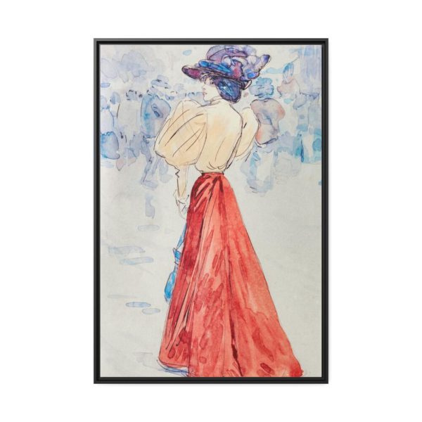 88299-151.jpg Elegant With a Red Skirt Framed Canvas