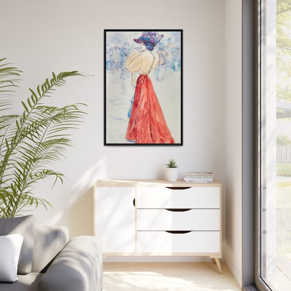88299-153.jpg Elegant With a Red Skirt Framed Canvas