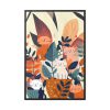 88299-176.jpg Boho Contemporary Cats Illustration Framed Canvas