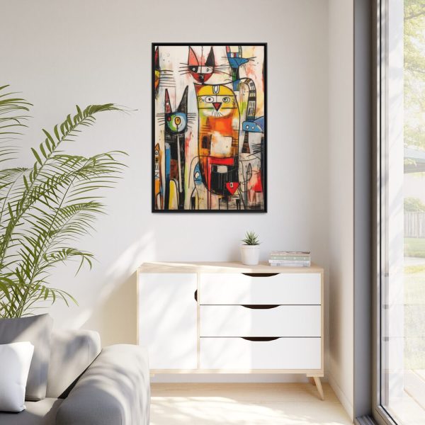 88299-183.jpg Colorful Abstract Cat Art Framed Canvas