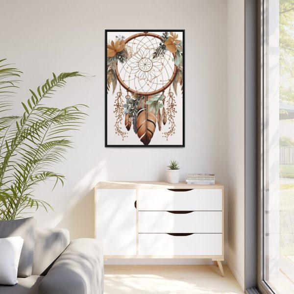 Boho Style Wreath  Framed Canvas