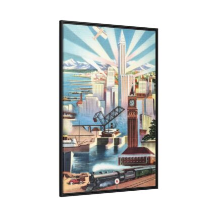 Seattle, Glamour City of Washington Framed Canvas