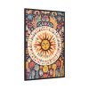 Hippie Boho Retro Sun Framed Canvas