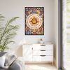 Hippie Boho Retro Sun Framed Canvas