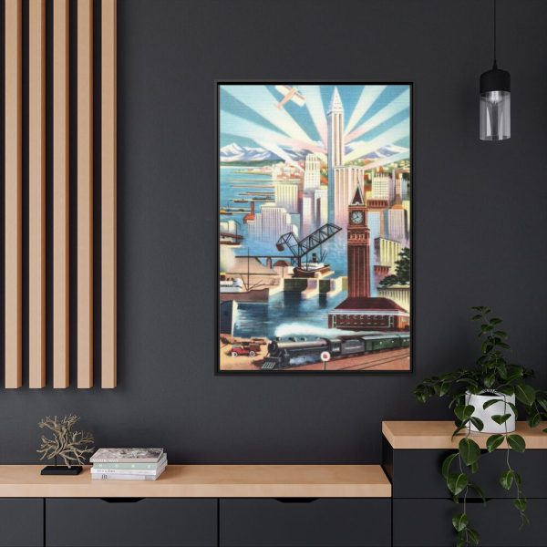 88299-24.jpg Seattle, Glamour City of Washington Framed Canvas