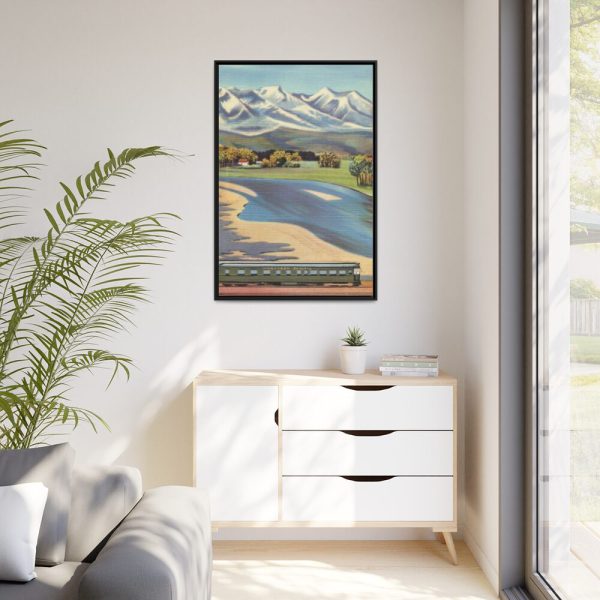 Crazy Mountain and Yellowstone River Framed Canvas