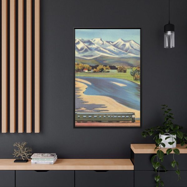 Crazy Mountain and Yellowstone River Framed Canvas