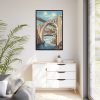 Spokane, Washington and Falls Framed Canvas