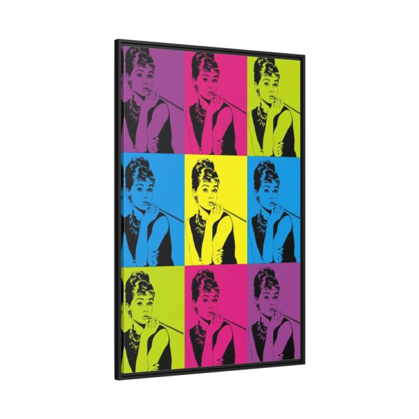 Audrey Hepburn Pop Art Framed Canvas