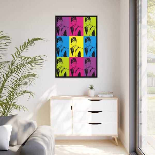 Audrey Hepburn Pop Art Framed Canvas