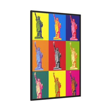 Statue Of Liberty Pop Art Framed Canvas