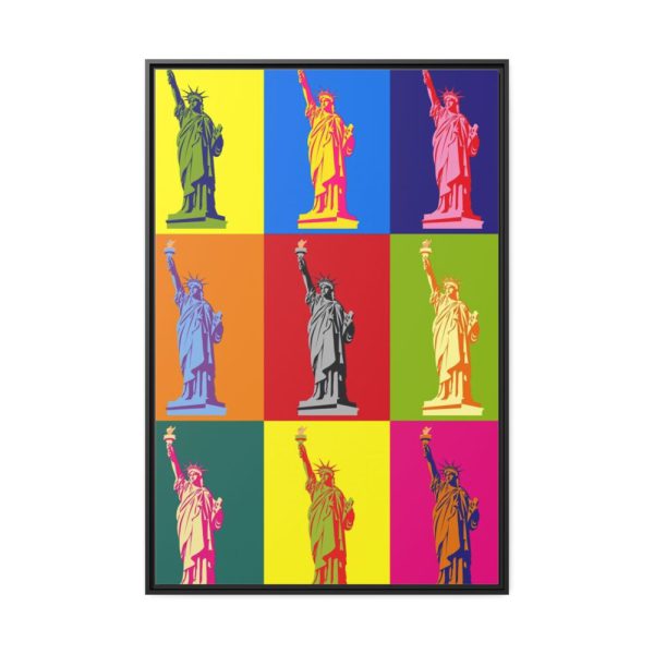 Statue Of Liberty Pop Art Framed Canvas