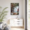 Waterfall Drawing Framed Canvas