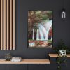 Waterfall Drawing Framed Canvas
