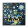 88302-1.jpg Whimsical and Vibrant Nighttime Landscape Framed Canvas