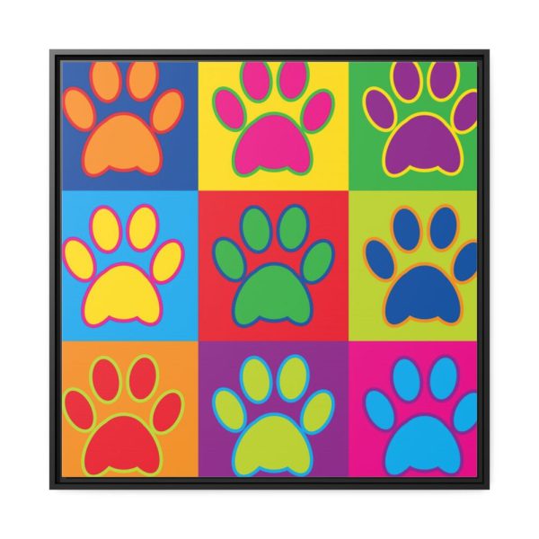88302-101.jpg Paw Prints Pop Art Framed Canvas
