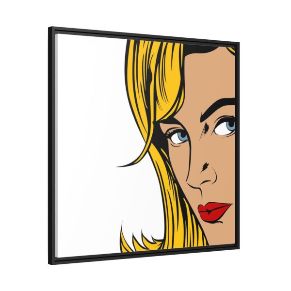 Woman Retro Pop Art Framed Canvas
