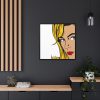 Woman Retro Pop Art Framed Canvas