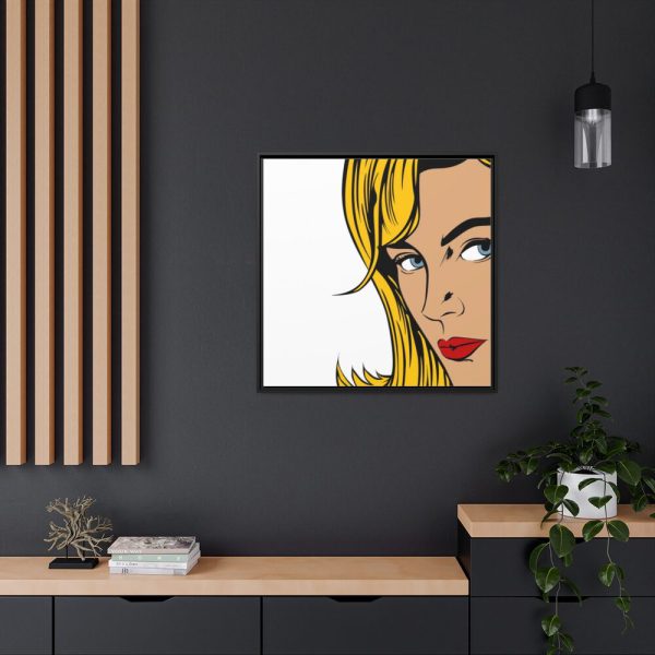 Woman Retro Pop Art Framed Canvas