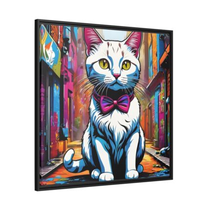 Cat Pop Art Illustration Graffiti I Framed Canvas