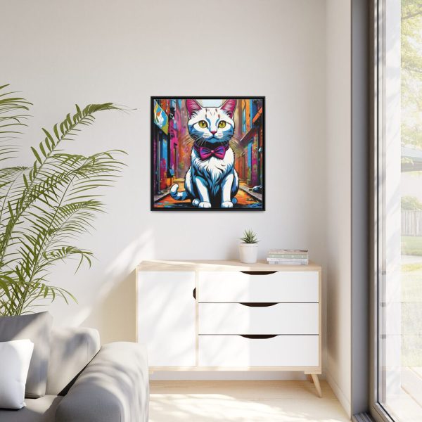 88302-118.jpg Cat Pop Art Illustration Graffiti I Framed Canvas