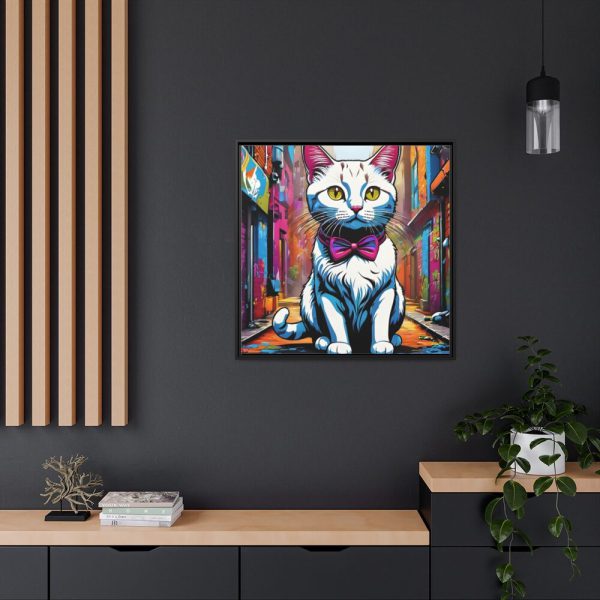 88302-119.jpg Cat Pop Art Illustration Graffiti I Framed Canvas
