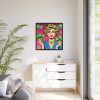 Girl With Money Framed Canvas