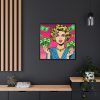 Girl With Money Framed Canvas